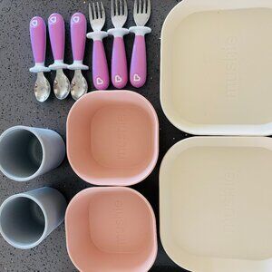 Children's dishes and step-stool